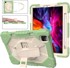 NIKCORP Zaštitna maska za iPad Air 5 / iPad Air 4 10.9" s rotirajućim stalkom 360° držačem za ruku i naramenicom, zelena
